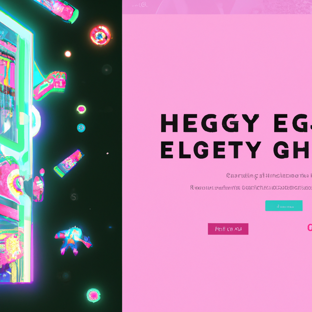 Arcadyne hero collage of arcade cabinet, pixel art and neon HUD